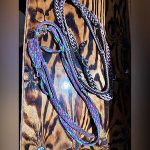 2 sets of braided barrel reins